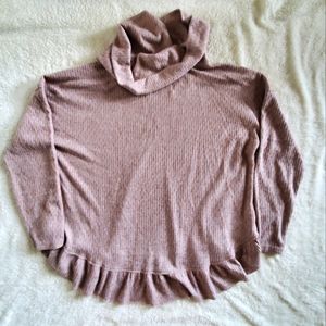 Maeve by Anthro, Large, Cowl Neck Sweater, Dusty Rose Pink